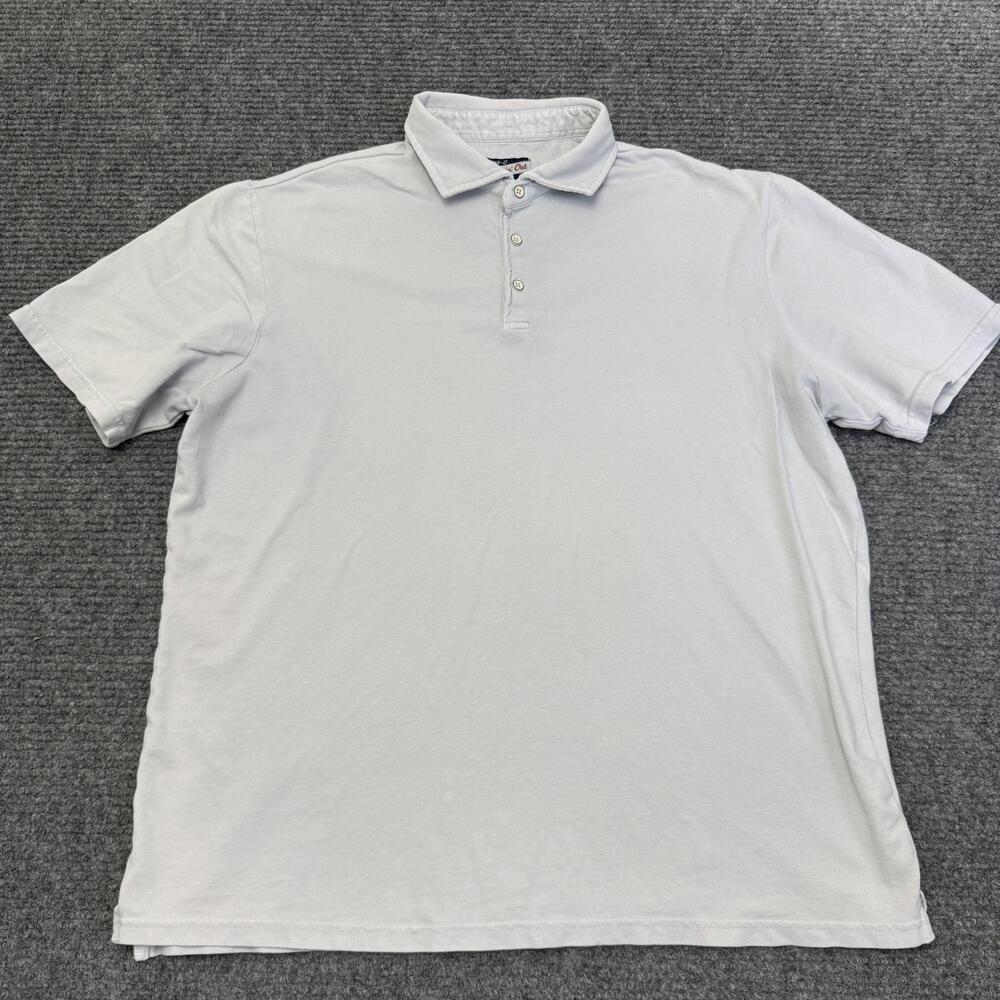 Johnnie-O Polo Shirt Mens XL Grey Solid Hangin' Out Knit Cotton Stretch Casual